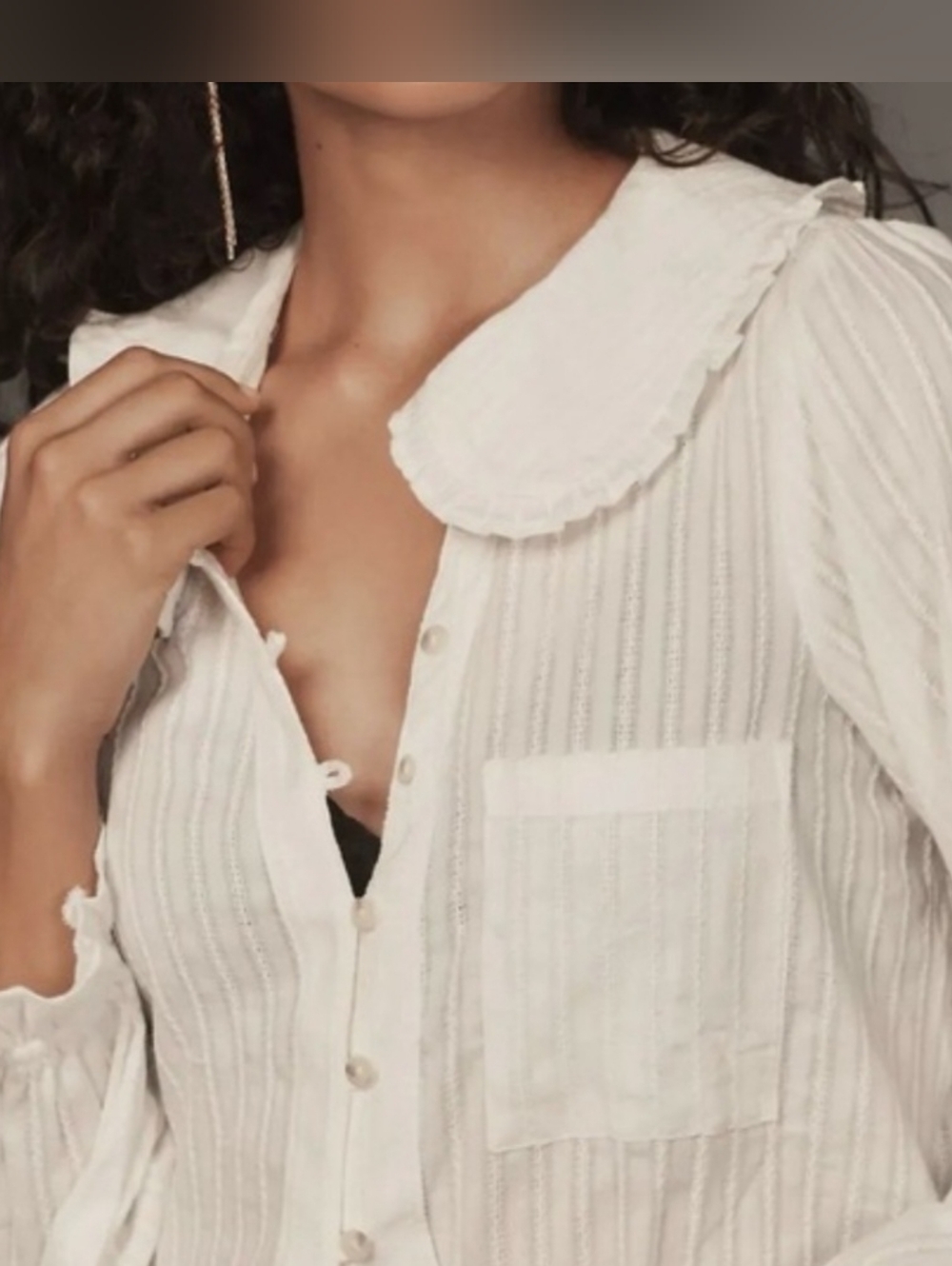 The Keira Collared Button-Down Blouse By Pilcro. Size XL
